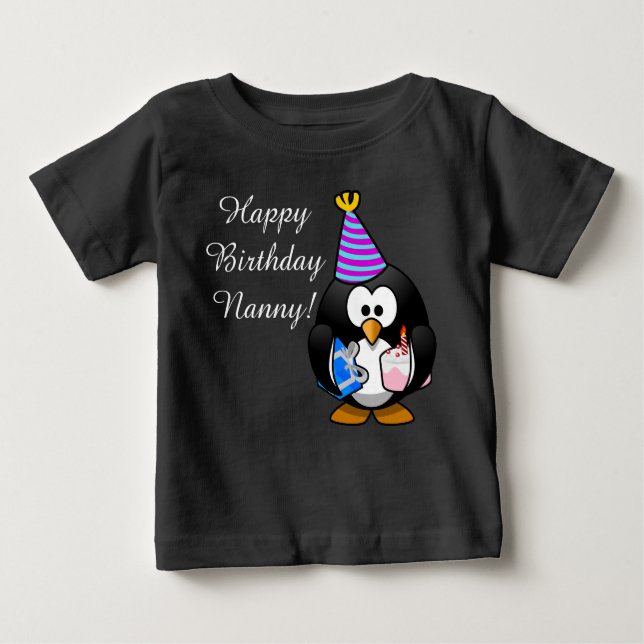 T-shirt Pinguim bonito feito sob encomenda do bebê do (Frente)