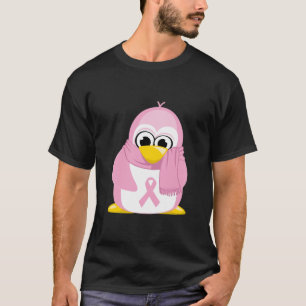 T-shirt Pinguim cor-de-rosa do cancro da mama