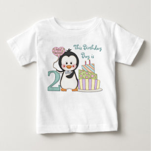 T-shirt Pinguim Cutie - do menino aniversário em segundo