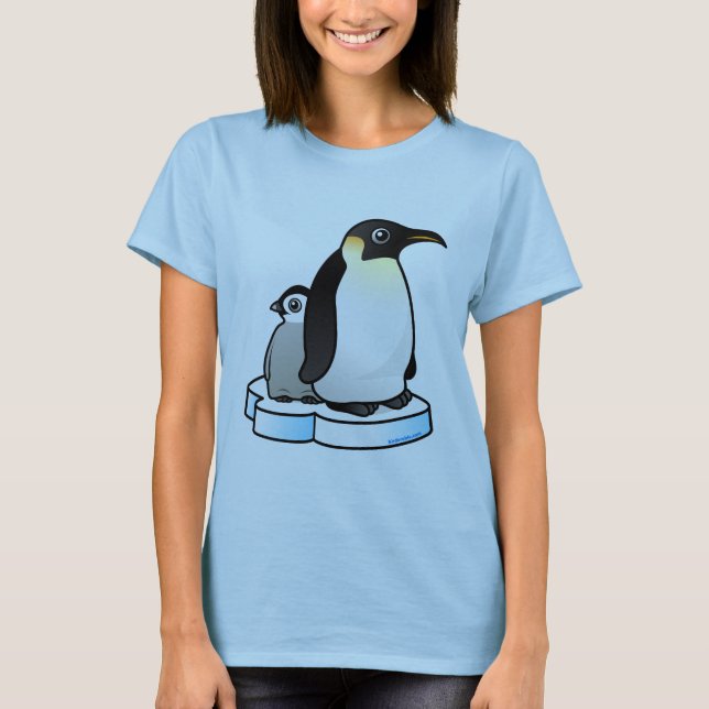 T-shirt Pinguim de imperador com pintinho (Frente)