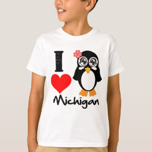 T-shirt Pinguim de Michigan - amor Michigan de I