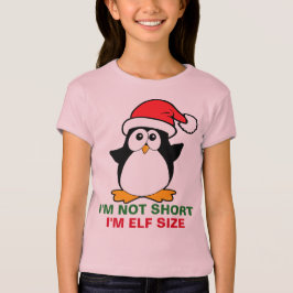 T-shirt Pinguim de Natal bonito Não sou pequeno Sou do tam