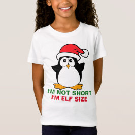 T-shirt Pinguim de Natal bonito Não sou pequeno Sou do tam