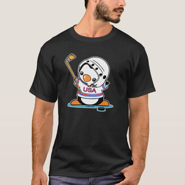 T-shirt Pinguim do hóquei em gelo (Frente)