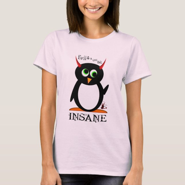 T-shirt Pinguim mau louco (Frente)