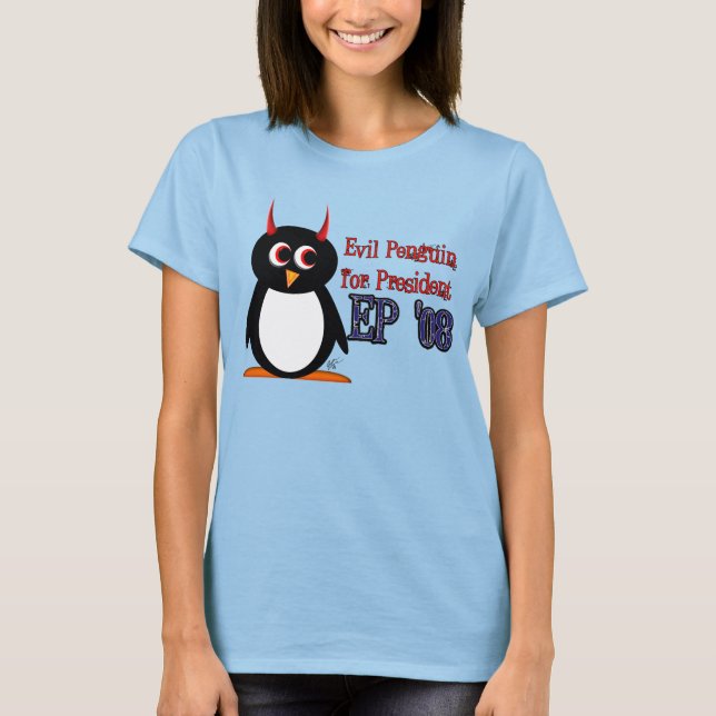 T-shirt Pinguim para o Presidente '08 (Frente)