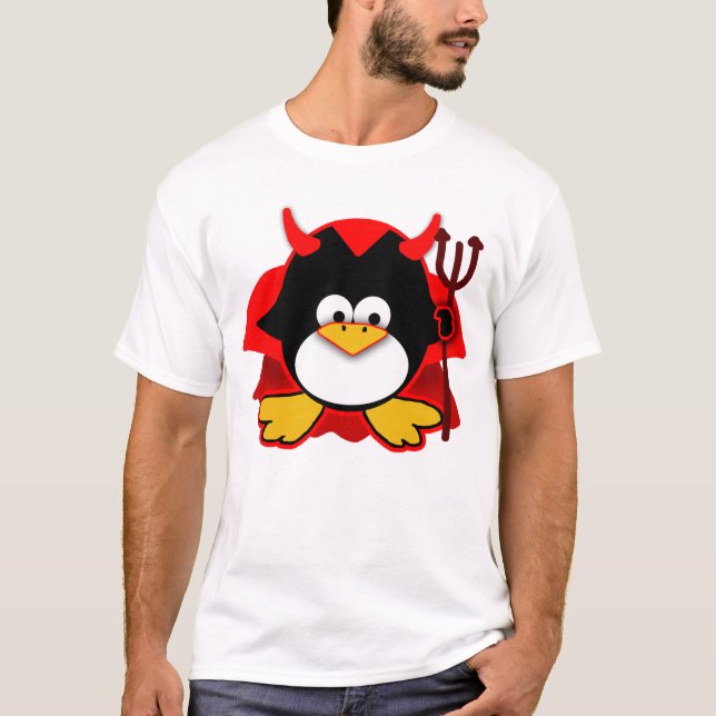 T-shirt Pinguim pequeno do diabo (Frente)