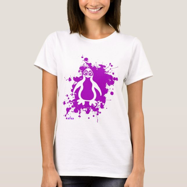 T-shirt Pinguim roxo (Frente)