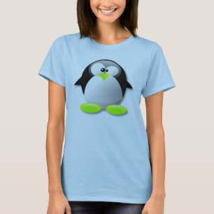 T-SHIRT PINGUIM VERDE PÁLIDO DO CRISTAL DE LINUX TUX