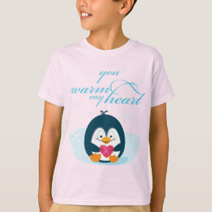 T-shirt PINGUIM "você aquece meu coração "