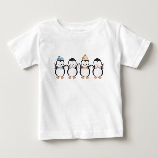 T-Shirt Pinguin - Camisa De Nascimento (Frente)