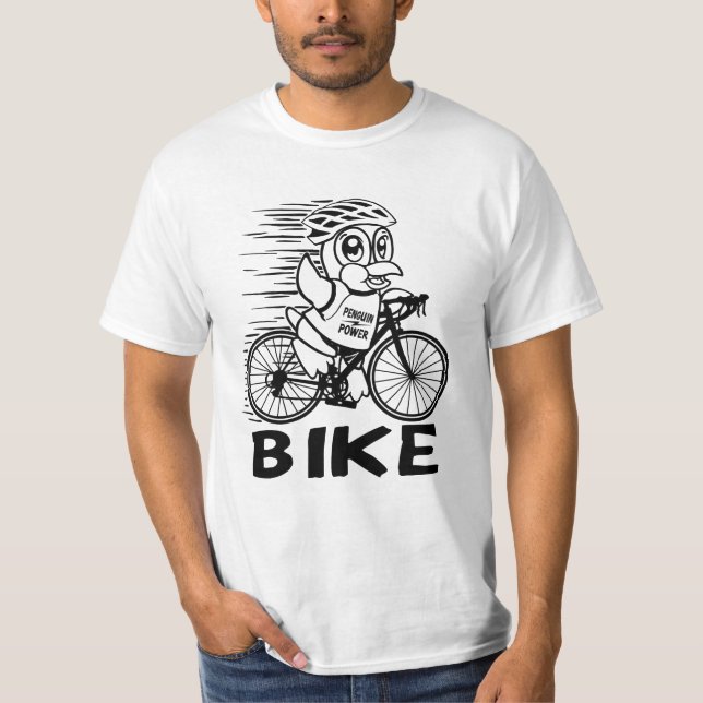 T-Shirt Pinguin Power Bike Cycling (Frente)