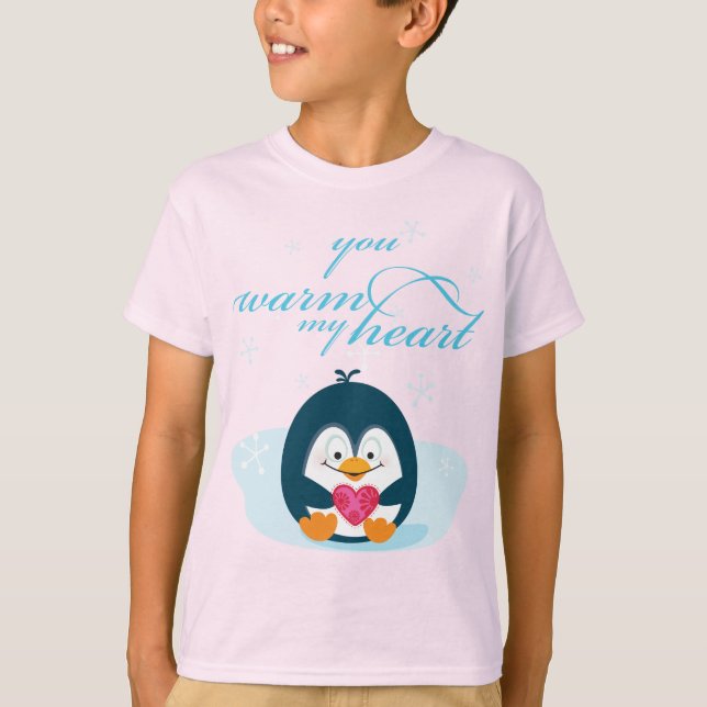 T-shirt PINGUIN "você aquece meu coração" (Frente)
