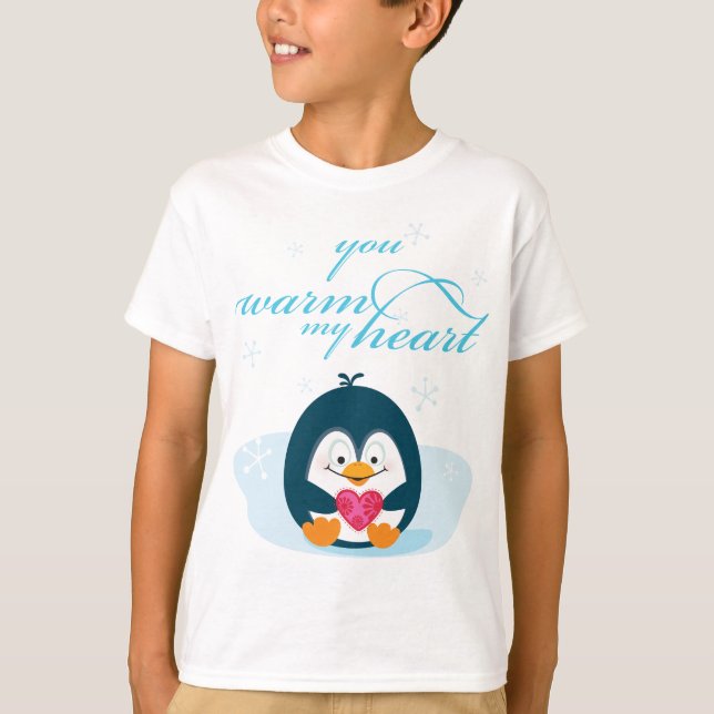 T-shirt PINGUIN "você aquece meu coração" (Frente)