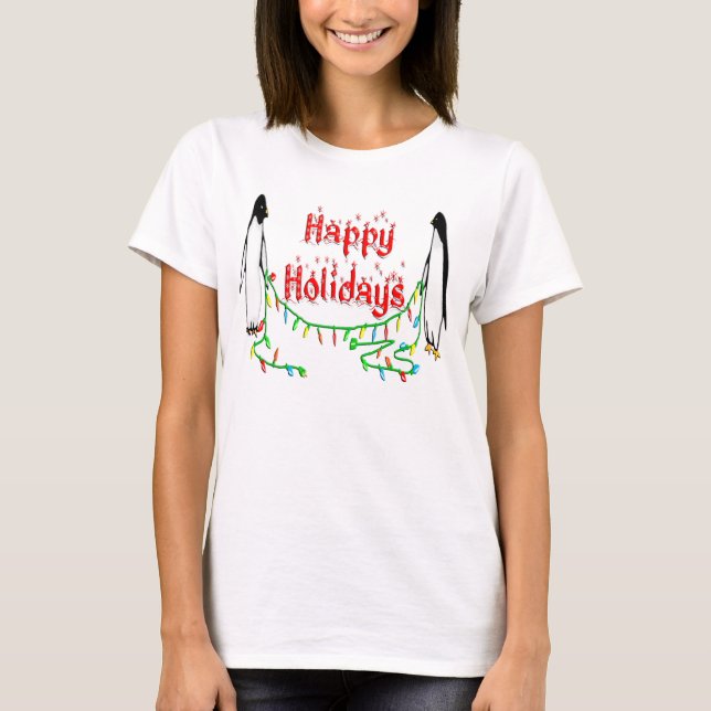 T-shirt Pinguins do feriado (Frente)