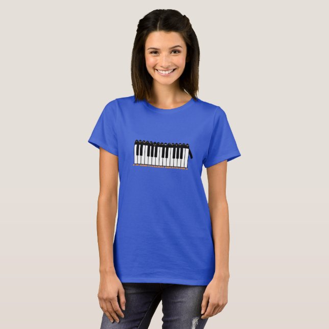 T-shirt Pinguins do piano (Frente Completa)