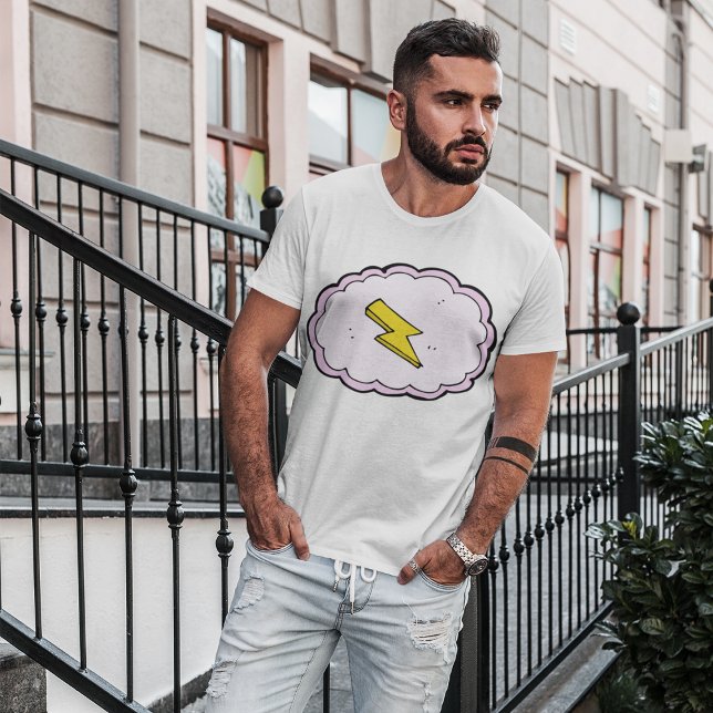 T-Shirt Pink Cloud Yellow Lightning (Criador carregado)