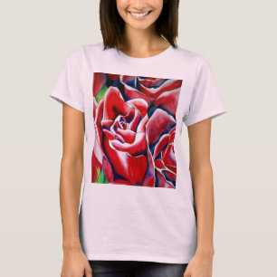T-shirt Pink Roses — pintura de aquarela
