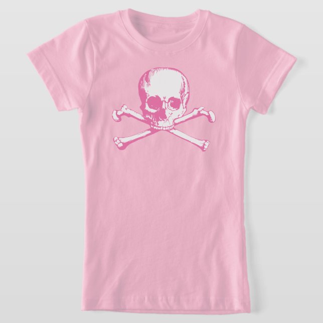 T-Shirt Pink Skull E Crossbones (Postura )