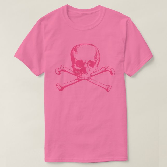 T-Shirt Pink Skull E Crossbones (Frente do Design)