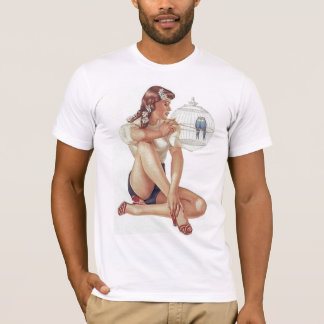 T-shirt pino acima da menina