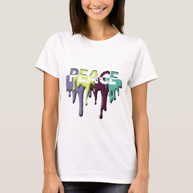 T-shirt pinte a PAZ da gota (Frente)