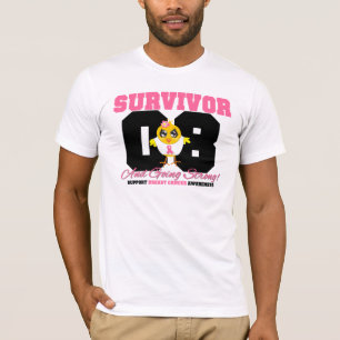 T-shirt Pintinho do sobrevivente do cancro da mama 08 anos