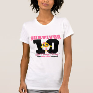 T-shirt Pintinho do sobrevivente do cancro da mama 10 anos