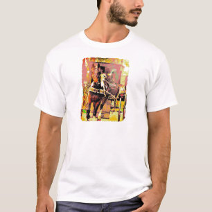 T-shirt Pinto Amish Horse 8 Bits Art