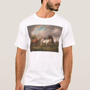 T-shirt Pintura a Óleo Arte Charles Towne Cavalos Destino