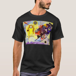 T-shirt Pintura de Abstrato Amarelo Azul Kandinsky