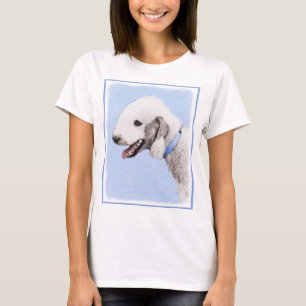 T-shirt Pintura de Bedlington Terrier - Arte de Cachorro O