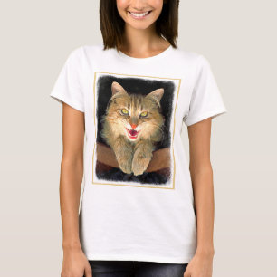 T-shirt Pintura de Gatos Loucos - Arte de Gato Original Bo