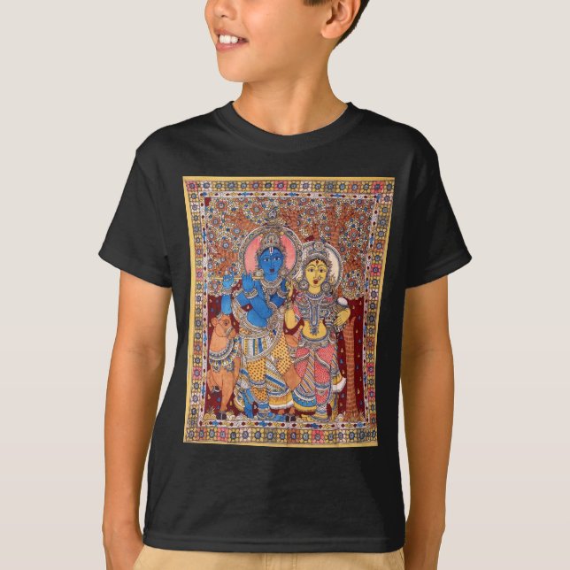 T-SHIRT PINTURA DE KALAMKARI RADHA KRISHNA (Frente)