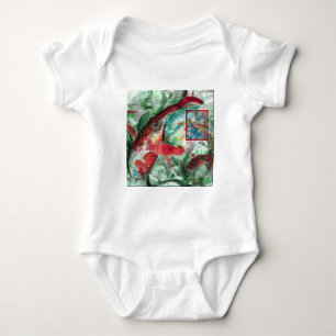T-shirt Pintura de Peixes Koi Carp