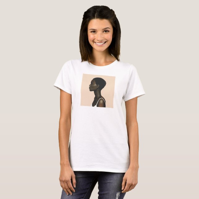 T-shirt pintura mulher de perfil (Frente Completa)
