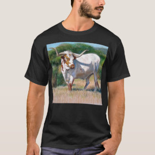 T-shirt Pintura ocidental da arte de Texas Longhorn Bull