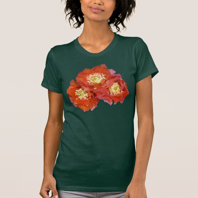 T-shirt Pintura vermelha da flor (Frente)