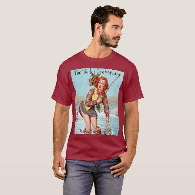 T-shirt Pinup da pesca (Frente Completa)