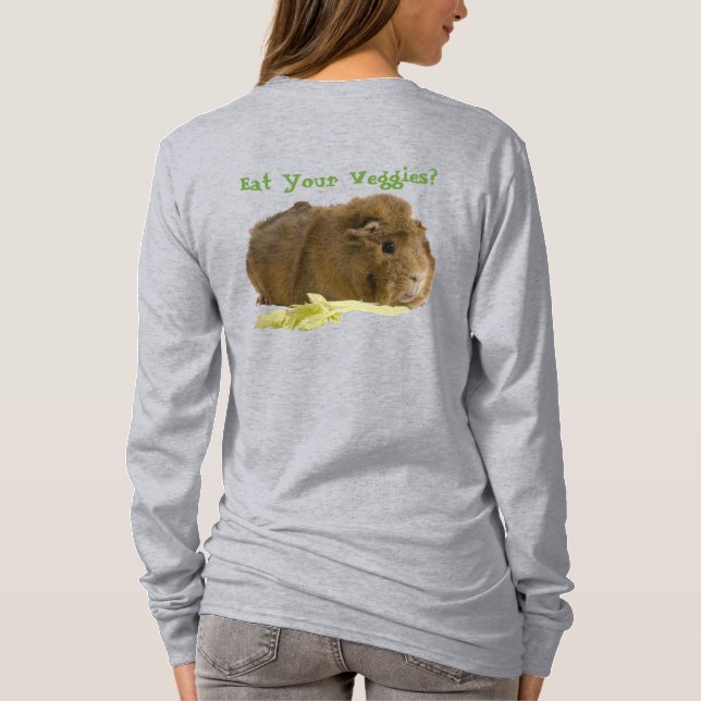 T-shirt Pinus Adorável Comendo Aipo Foto Frontal (Verso)