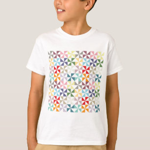 T-shirt Pinwheel geométrico colorido