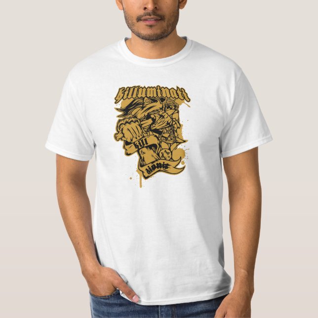 T-shirt Pirâmide do olho de Killuminati do hipster de (Frente)