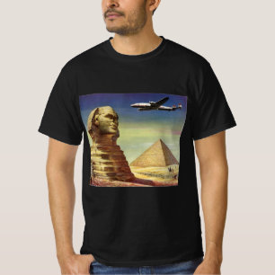 T-shirt Pirâmides Vintage, Esfinge Excelente de Giza, Egit