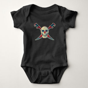 T-shirt Pirata (Caveira) - Bebê Jersey Bodycase