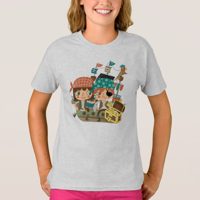 T-shirt Piratas com tesouro (Frente)