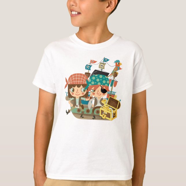 T-shirt Piratas com tesouro (Frente)