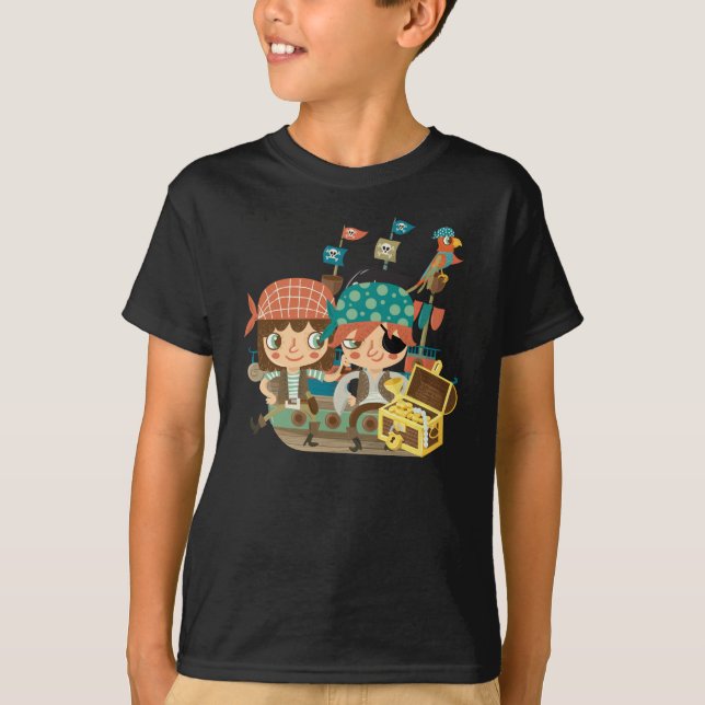 T-shirt Piratas com tesouro (Frente)