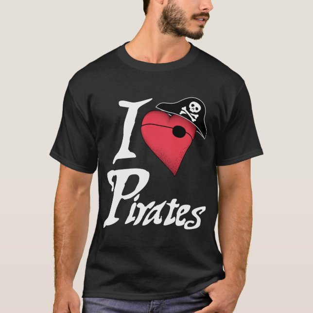 T-shirt Piratas do coração - obscuridade (Frente)