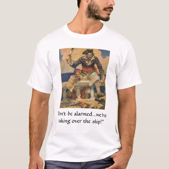 T-shirt Piratas que tomam sobre o navio (Frente)