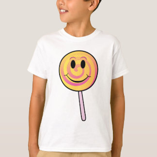 T-shirt Pirulito amarelo de sorriso bonito dos desenhos